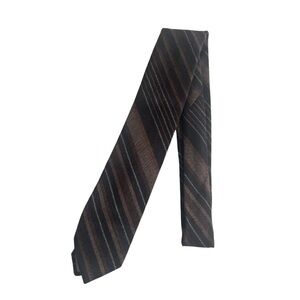 Retro Oscar De La Renta Men’s Brown Stripped Tie. Formal Business Office Wear